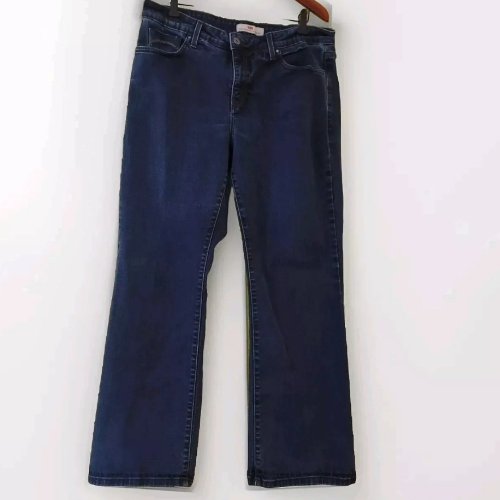 Levi's Perfectly Slimming Dark Denim Blue Jeans Bootcut Stretch Jeans 18M